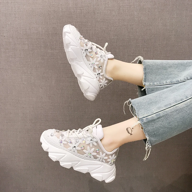 2019 Summer Women Vulcanized Shoes Air Mesh Breathable Sneakers White Shoes Trendy Crystal Thick Bottom Platforms Sneakers G2-13
2019 Summer Women Vulcanized Shoes Air Mesh Breathable Sneakers White Shoes Trendy Crystal Thick Bottom Platforms Sneakers G2-13