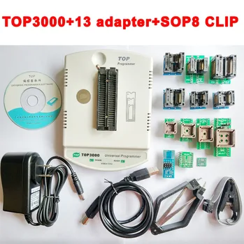 New TOP3000 USB universal programmer EPROM MCU PIC AVR + 13 adapter + SOP8 clip + clamp socket support more than 30000 IC
New TOP3000 USB universal programmer EPROM MCU PIC AVR + 13 adapter + SOP8 clip + clamp socket support more than 30000 IC