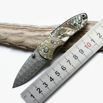 TIGEND #02168 Knife VG10 Damascus steel blade, pure copper sculpture + shell pattern handle camping fruit knife EDC tool
TIGEND #02168 Knife VG10 Damascus steel blade, pure copper sculpture + shell pattern handle camping fruit knife EDC tool