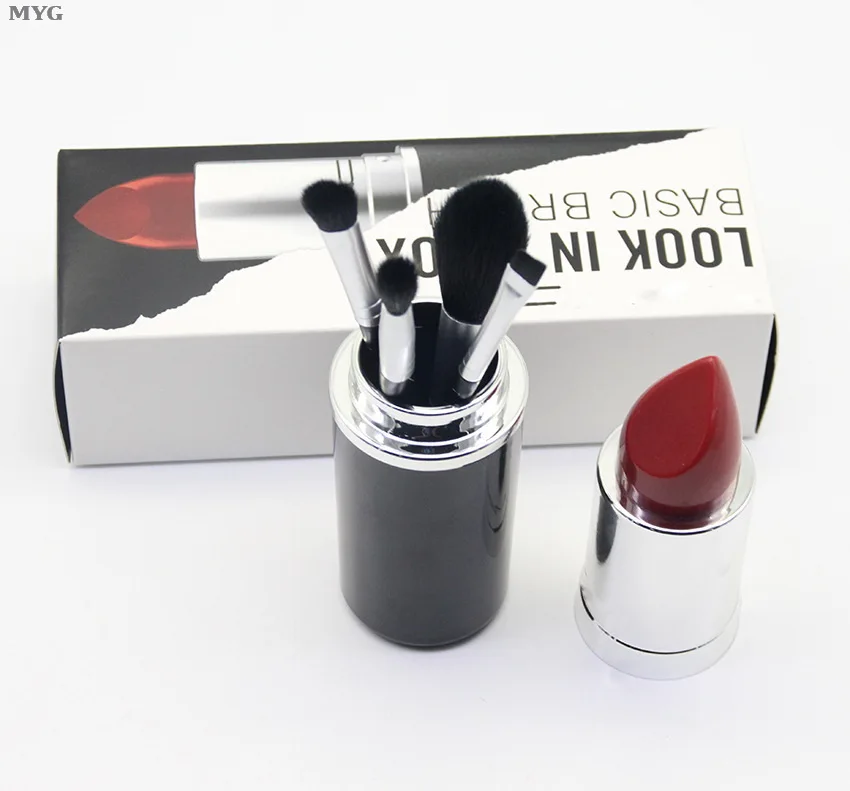 Make up Brand Look In A Box Basic Brush 4pcs/set brushes set with Big Lipstick Shape Holder mc yg Makeup Tools free shipping
Make up Brand Look In A Box Basic Brush 4pcs/set brushes set with Big Lipstick Shape Holder mc yg Makeup Tools free shipping