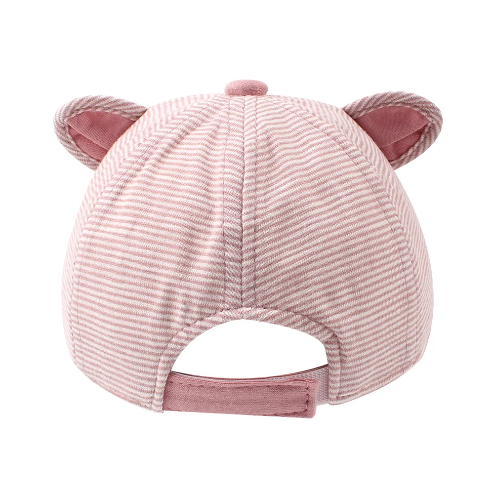 Cartoon Bear Baby Baseball Caps Happy Cotton Toddler Baby Caps With Ears Cute Embroidery Girls Caps Autumn Infant Sun Caps 6-18M (13)