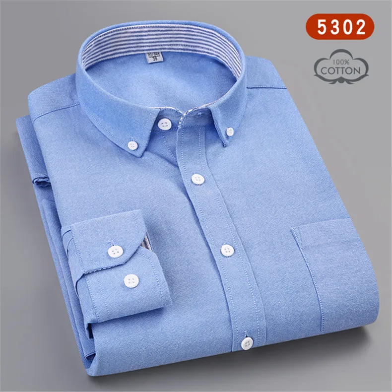 2019-New-Casual-Design-Plaid-Social-100-Cotton-Mens-Long-Sleeve-Solid-Oxford-Dress-Shirt-with.jpg_640x640