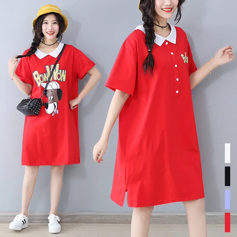 2019 Summer New Both Size Wear Oversize Women Dress Korea Loose Kawaii Cartoon Short Sleeve Tshirt Dress Plus Size Free Shipping
2019 Summer New Both Size Wear Oversize Women Dress Korea Loose Kawaii Cartoon Short Sleeve Tshirt Dress Plus Size Free Shipping