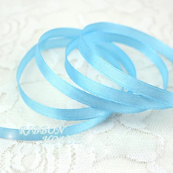 (25 yards/roll ) 1/4" (6mm) Sky Blue Single Face Satin Ribbon Webbing Decoration Gift Christmas Ribbons Wholesale 
(25 yards/roll ) 1/4" (6mm) Sky Blue Single Face Satin Ribbon Webbing Decoration Gift Christmas Ribbons Wholesale