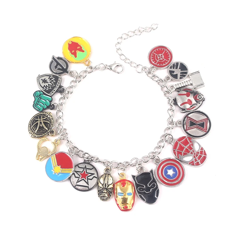 Iron Man Thor Mjolnir Captain Marvel Thanos Black Widow Bracelet The Avengers 4 Charms Bangles Bracelets for Movie Fans Jewelry
Iron Man Thor Mjolnir Captain Marvel Thanos Black Widow Bracelet The Avengers 4 Charms Bangles Bracelets for Movie Fans Jewelry