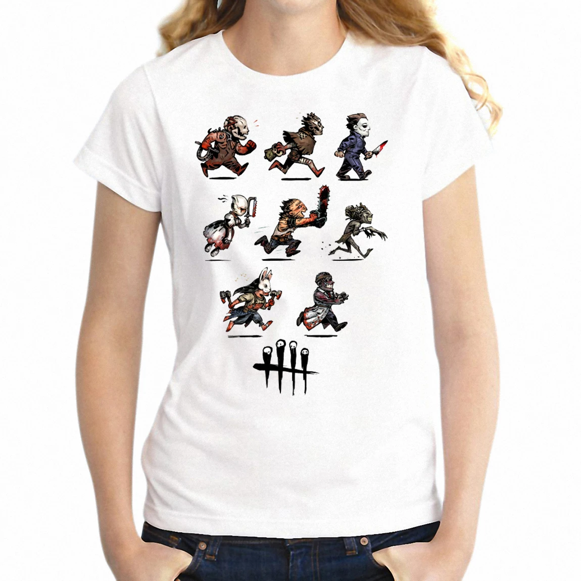 Women's T-shirt Jigsaw Saw Jason Friday The 13th Chucky Horror Friends Funny Geek Shirt Girl's tshirt Harajuku Streetwear tees
Women's T-shirt Jigsaw Saw Jason Friday The 13th Chucky Horror Friends Funny Geek Shirt Girl's tshirt Harajuku Streetwear tees