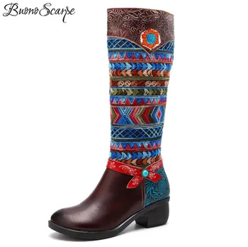 BuonoScarpe Women Patchwork Classic Ethnic Long Boots Round Toe Chunky Heels Boots Flower Straps Bohemian Mid-Calf Botas Mujer
BuonoScarpe Women Patchwork Classic Ethnic Long Boots Round Toe Chunky Heels Boots Flower Straps Bohemian Mid-Calf Botas Mujer