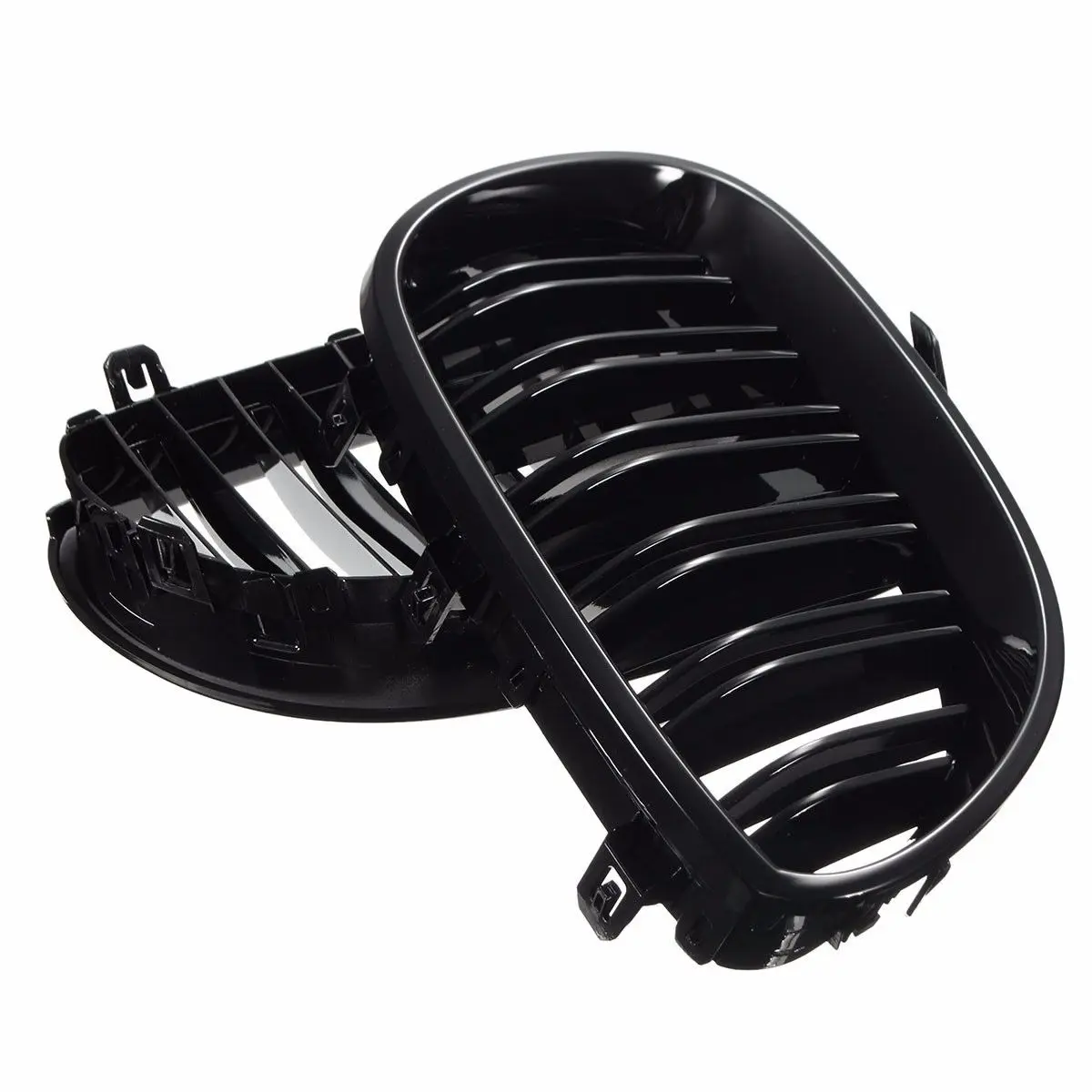 For BMW E60 E61 5 SERIES 03-10 1 Pair of Black Front Kidney Grill Fit For BMW Double Line Grille 
For BMW E60 E61 5 SERIES 03-10 1 Pair of Black Front Kidney Grill Fit For BMW Double Line Grille