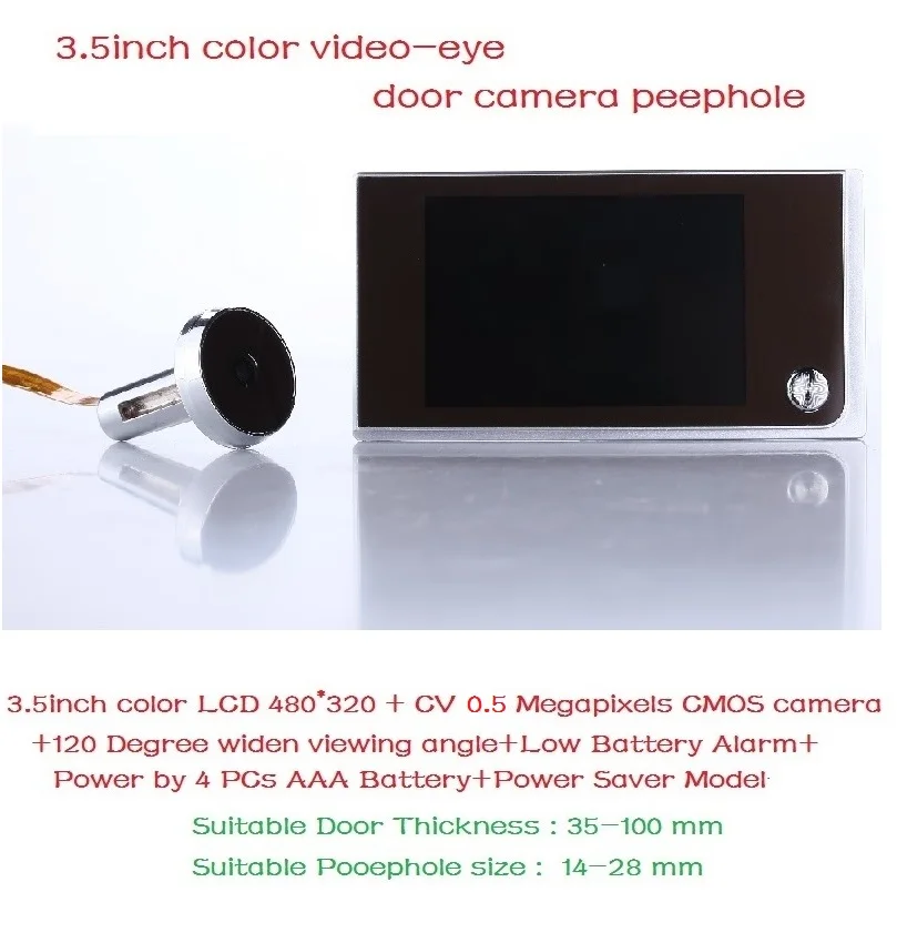 

Ring Deurbel spioncino porta digitale 3.5 inch LCD 0.5 Megapixels door camera 120 degree widen viewing angle doorbell camera