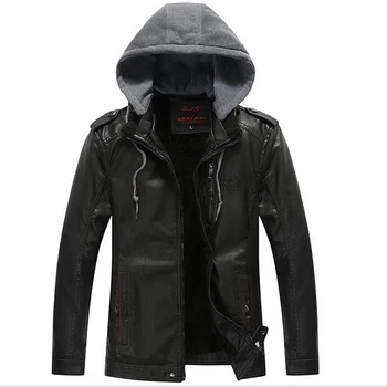 New hooded PU leather jacket men streetwear Plus velvet leather jacket ciothes washed motorcycle leather jacket fashion coat
New hooded PU leather jacket men streetwear Plus velvet leather jacket ciothes washed motorcycle leather jacket fashion coat
