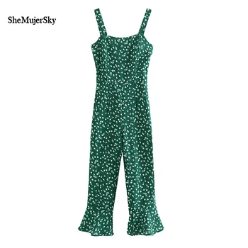 SheMujerSky Summer Flare Jumpsuit Women Floral Print Wide Leg Jumpsuits Strappy Green Slim Overalls 2019
SheMujerSky Summer Flare Jumpsuit Women Floral Print Wide Leg Jumpsuits Strappy Green Slim Overalls 2019