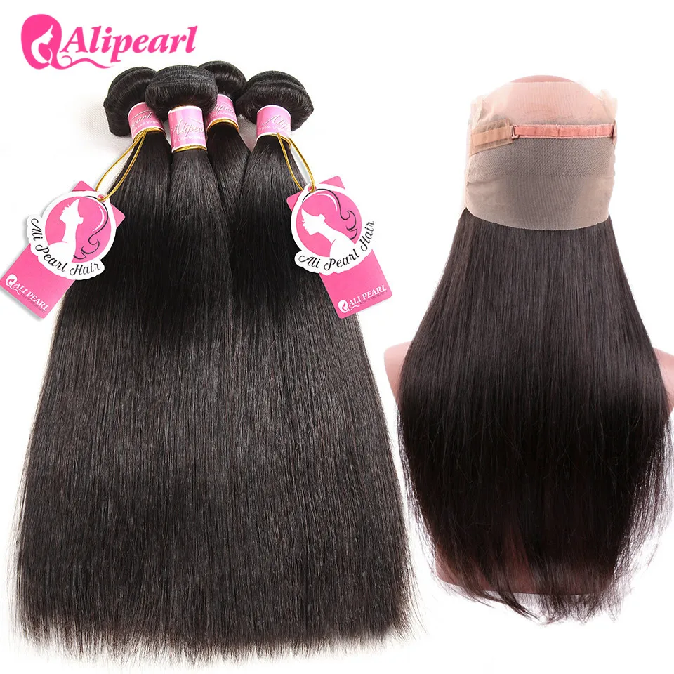 AliPearl Hair 360 Lace Frontal With Bundles Pre Plucked with Baby Hair Brazilian Hair Weave Straight Remy Hair With 360 Frontal
AliPearl Hair 360 Lace Frontal With Bundles Pre Plucked with Baby Hair Brazilian Hair Weave Straight Remy Hair With 360 Frontal