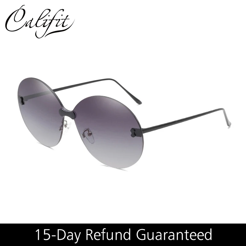 CALIFIT Oversized Round Sunglasses for Women Rimless Fashion Lunette Shades Female 2018 Brand Designer Sunglasses Women Metal
CALIFIT Oversized Round Sunglasses for Women Rimless Fashion Lunette Shades Female 2018 Brand Designer Sunglasses Women Metal