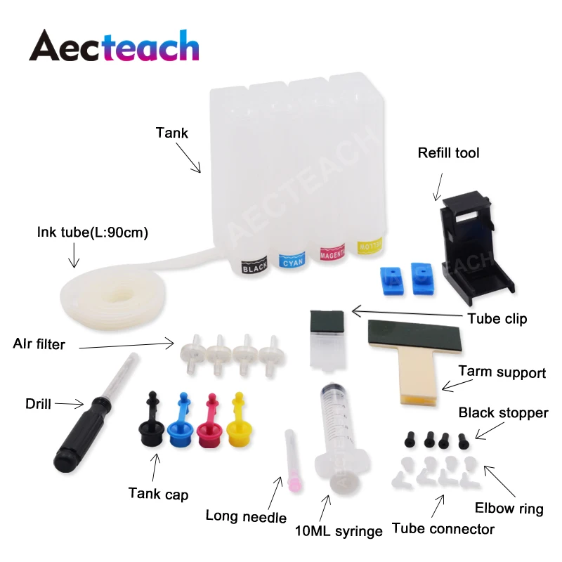 Aecteach Continuous Ink Supply System for Canon Pixma IP2840 MX494 MG2440 MG2540 MG2940 Inkjet Cartridges PG 445 Ciss Ink Tank
Aecteach Continuous Ink Supply System for Canon Pixma IP2840 MX494 MG2440 MG2540 MG2940 Inkjet Cartridges PG 445 Ciss Ink Tank