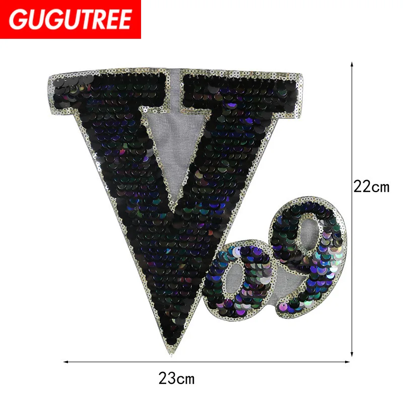 GUGUTREE embroidery Sequins big V09 patches letter patches badges applique patches for clothing XC-374
GUGUTREE embroidery Sequins big V09 patches letter patches badges applique patches for clothing XC-374
