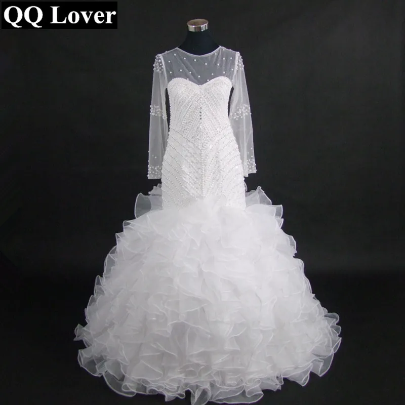 QQ Lover 2019 New African Styles Luxury Pearls Beads Long Sleeves Mermaid Wedding Dress Custom-made Plus Size Wedding Gowns
QQ Lover 2019 New African Styles Luxury Pearls Beads Long Sleeves Mermaid Wedding Dress Custom-made Plus Size Wedding Gowns