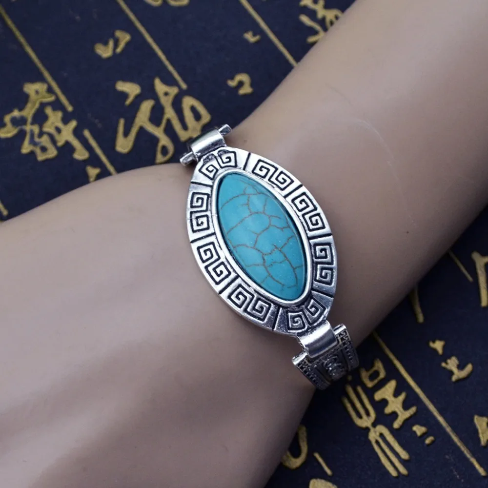 Bohemian Tibet Vintage Antique Silver Metal Blue Oval stone Bracelets&Bangles for Women jewelry Adjustable Statement Bracelet
Bohemian Tibet Vintage Antique Silver Metal Blue Oval stone Bracelets&Bangles for Women jewelry Adjustable Statement Bracelet