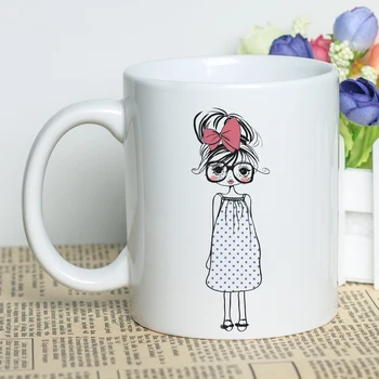 White Ceramic Sublimation Mug 11oz Fashion Girl Print Design Porcelain Classic Coffee Cup 330ml Cute Carton Tea Cup
White Ceramic Sublimation Mug 11oz Fashion Girl Print Design Porcelain Classic Coffee Cup 330ml Cute Carton Tea Cup