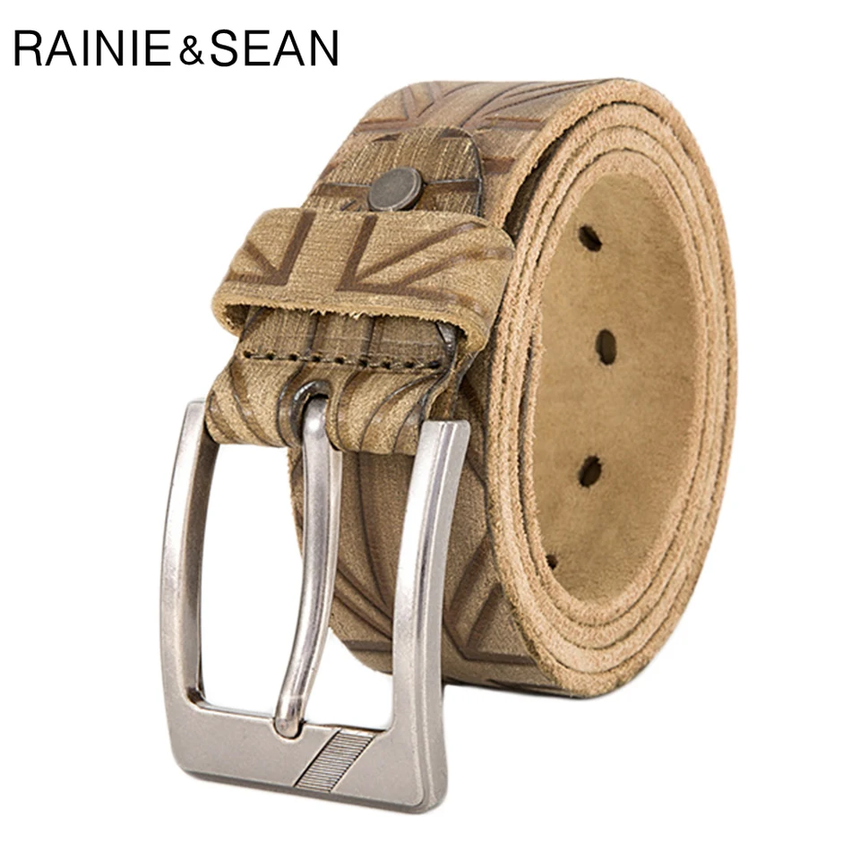 RAINIE SEAN Men Jeans Belt Real Leather Embossed Pin Buckle Belt Fashion Khaki Brand Genuine Leather Cowhide Male Waist Belt
RAINIE SEAN Men Jeans Belt Real Leather Embossed Pin Buckle Belt Fashion Khaki Brand Genuine Leather Cowhide Male Waist Belt