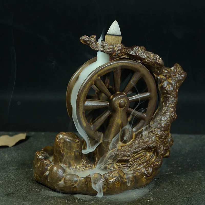 Backflow Incense Burner Ceramic Waterwheel Shape Creative Home Decor Living Room Teahouse Office Incense Censer Holder +10 Cone
Backflow Incense Burner Ceramic Waterwheel Shape Creative Home Decor Living Room Teahouse Office Incense Censer Holder +10 Cone