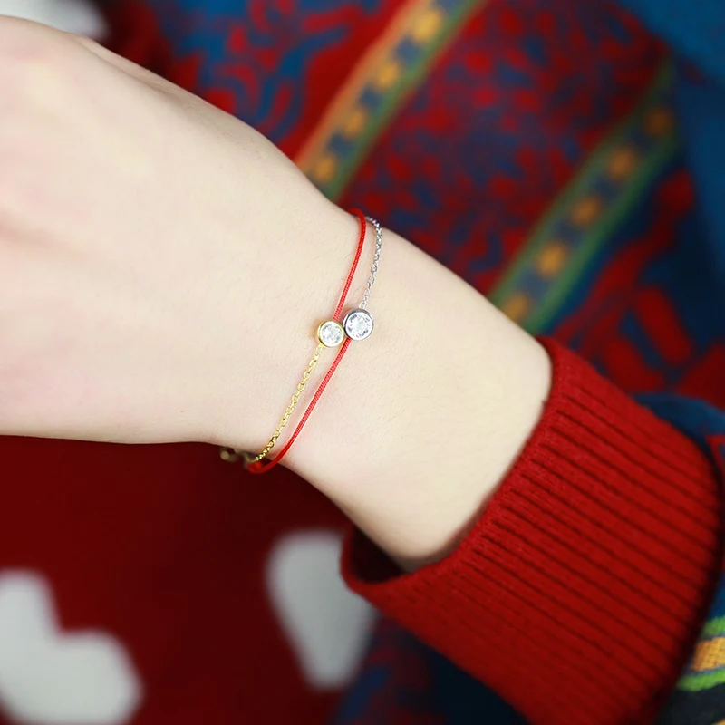 18KGP Gold/Silver Plated Titanium Steel CZ Zircon Red String Rope Bracelet Women Fashion Bangle (GB113)
18KGP Gold/Silver Plated Titanium Steel CZ Zircon Red String Rope Bracelet Women Fashion Bangle (GB113)