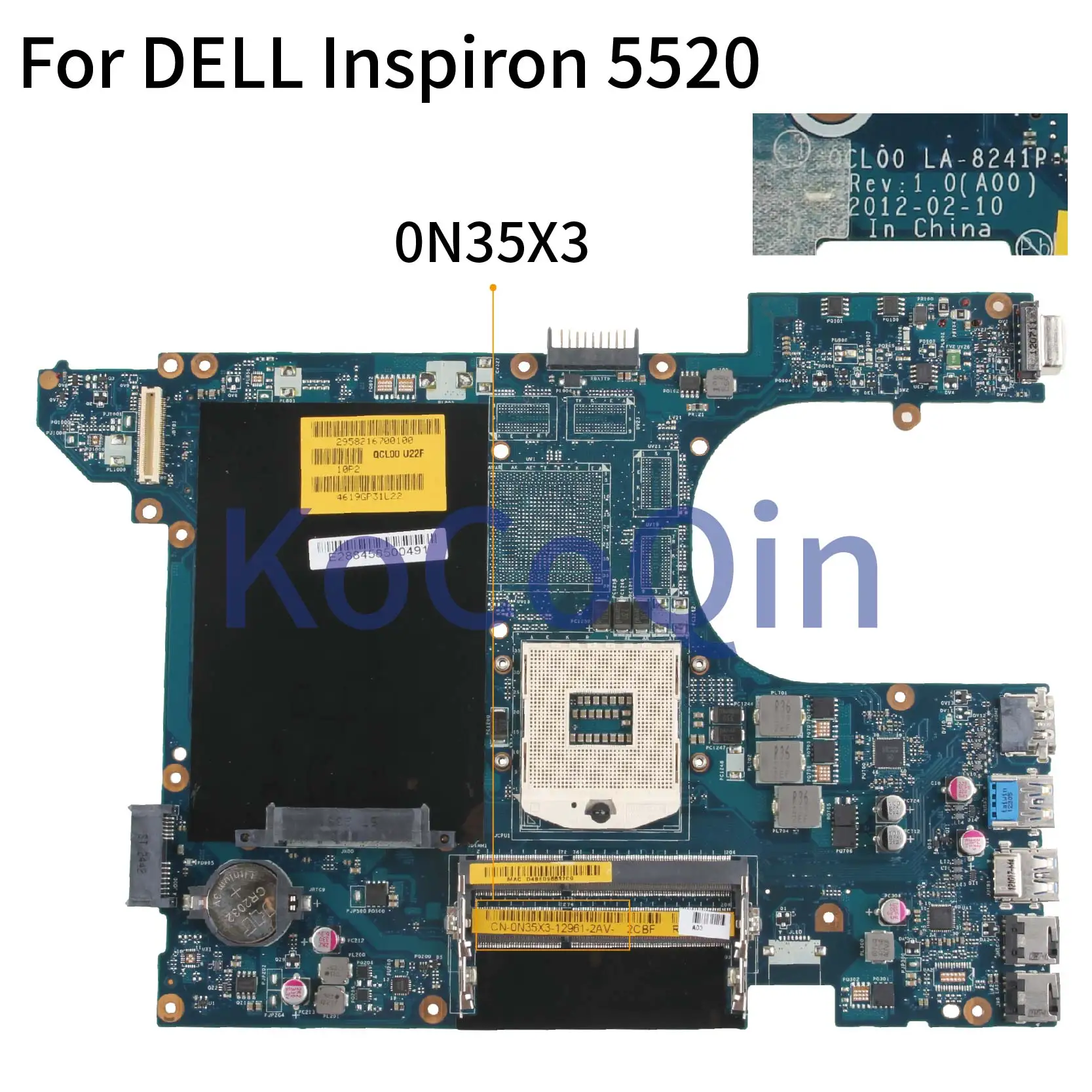 Материнская плата KoCoQin для ноутбука DELL Inspiron 15R 5520 3560 HM77 материнская CN 0N35X3 QCL00 LA 8241P