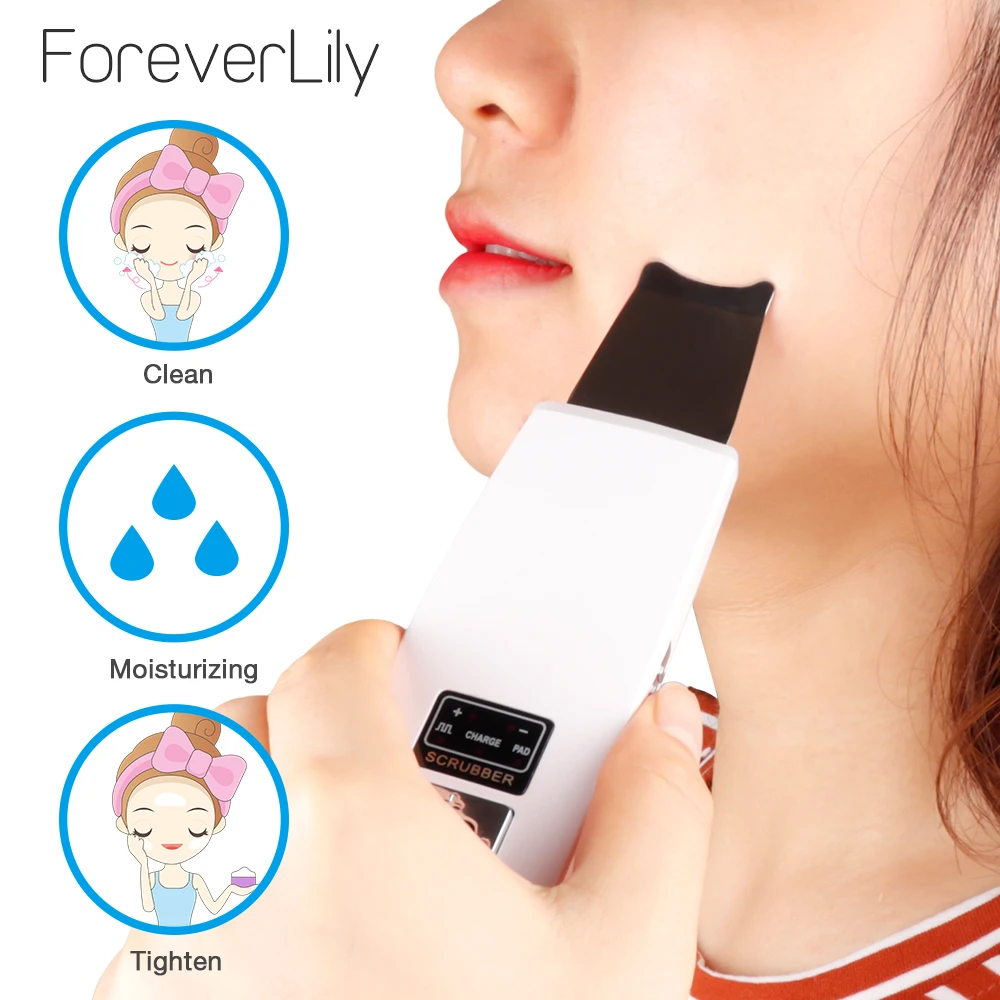Rechargeable Ultrasonic Skin Scrubber Facial Care Cleanner Acne Deep removal Blackhead Whitening Lifting Skin Massage Machine
Rechargeable Ultrasonic Skin Scrubber Facial Care Cleanner Acne Deep removal Blackhead Whitening Lifting Skin Massage Machine