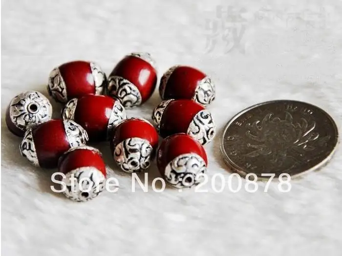 TSB0107 Tibetan silver capped red resin beads,10mm,Tibet Nepal Bracelet loose beads,10 beads lot
TSB0107 Tibetan silver capped red resin beads,10mm,Tibet Nepal Bracelet loose beads,10 beads lot
