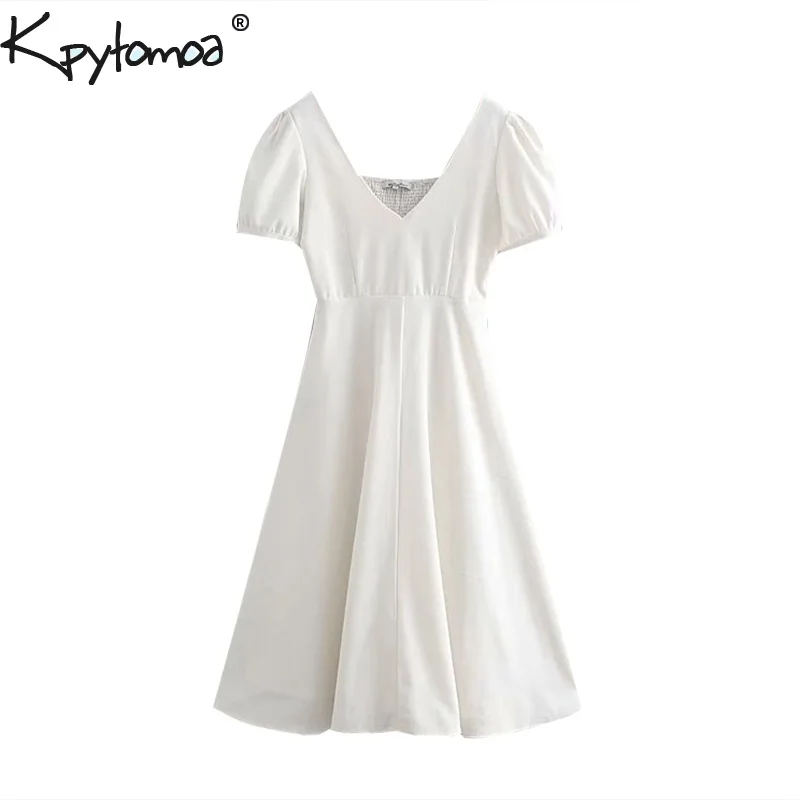 Vintage Stylish Solid Midi Dress Women 2019 Fashion V Neck Puff Sleeve High waist Pleated Ladies Dresses Casual Vestidos
Vintage Stylish Solid Midi Dress Women 2019 Fashion V Neck Puff Sleeve High waist Pleated Ladies Dresses Casual Vestidos