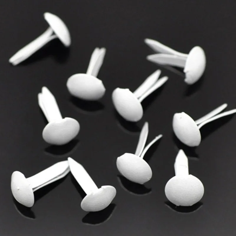 Urijk 500PCs Metal Brads Scrapbooking White Cardmaking Fastener Embellishment Photo Album DIY Crafts 9mm | Дом и сад