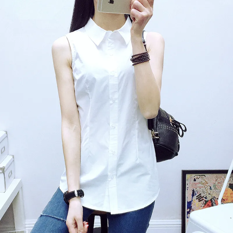 S-5XL Women's Cotton Shirt Summer 2017 Elegant Office Lady White T-shirt Sleeveless Slim OL Work Tanks Tops Tee Female Plus Size
S-5XL Women's Cotton Shirt Summer 2017 Elegant Office Lady White T-shirt Sleeveless Slim OL Work Tanks Tops Tee Female Plus Size