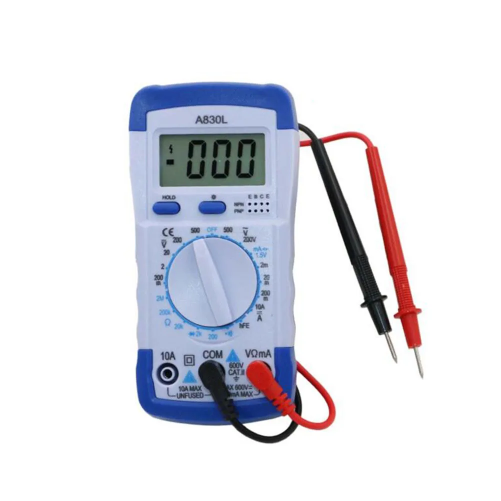 MINI Pocket Hand-held LCD Digital Multimeter DC AC Voltage Diode Freguency Multitester Volt Tester Test Current 500mA/250V A830L
MINI Pocket Hand-held LCD Digital Multimeter DC AC Voltage Diode Freguency Multitester Volt Tester Test Current 500mA/250V A830L