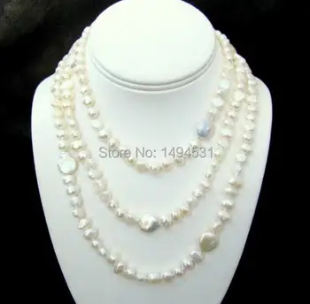 Wholesale Pearl Jewelry - Long 46 Inches White Color Baroque Shape Genuine Freshwater Pearl Necklace Bridesmaids Wedding Gift
Wholesale Pearl Jewelry - Long 46 Inches White Color Baroque Shape Genuine Freshwater Pearl Necklace Bridesmaids Wedding Gift