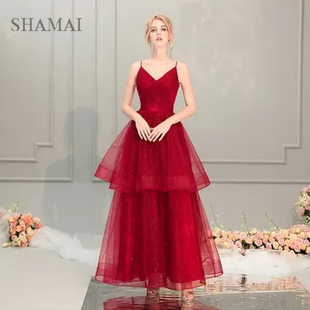 SHAMAI Sexy A-Line Prom Dress 2019 Dark Red Bride Banquet Elegant High Quality Party Prom Dress Robe De Soiree Free Shipping
SHAMAI Sexy A-Line Prom Dress 2019 Dark Red Bride Banquet Elegant High Quality Party Prom Dress Robe De Soiree Free Shipping