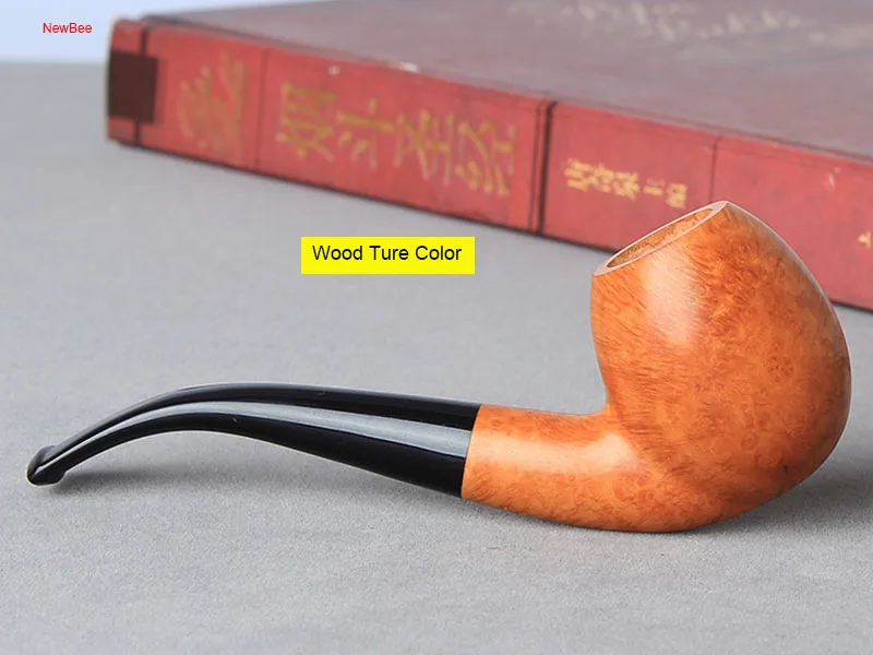 ft1-Briar Wood Handmade 3 Colors 9mm Activated Carbon Arylic Bent Mouthpiece