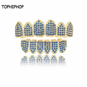 TOPHIPHOP Blue Zircon AAA CZ Micro New Color Micro Grillz Zircon Grillz Hip - hop Jewelry With Box Grills
TOPHIPHOP Blue Zircon AAA CZ Micro New Color Micro Grillz Zircon Grillz Hip - hop Jewelry With Box Grills