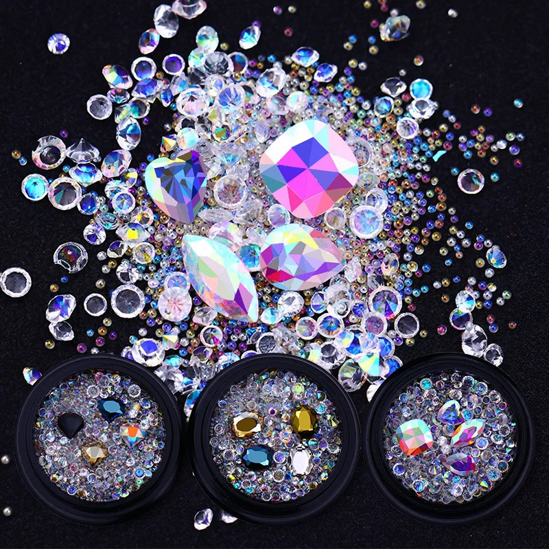 Crystal Nail Rhinestones Beads AB Color Shiny Sharp Bottom Studs Manicure DIY Design 3D Nail Art UV Gel Polish Decoration Tips
Crystal Nail Rhinestones Beads AB Color Shiny Sharp Bottom Studs Manicure DIY Design 3D Nail Art UV Gel Polish Decoration Tips