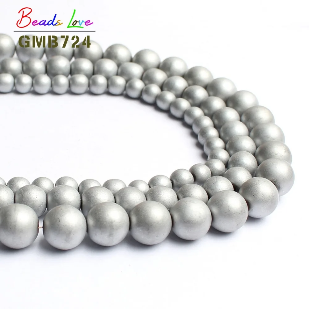 Natrual Stone Beads Matte Dull Polish Silver-Plated Hematite Round Beads For Jewelry Making Bracelet 2/3/4/6/8/10mm Pick Size
Natrual Stone Beads Matte Dull Polish Silver-Plated Hematite Round Beads For Jewelry Making Bracelet 2/3/4/6/8/10mm Pick Size