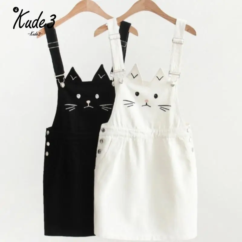 New Women Strap Skirt Kawaii Cute Cat Ear Embroidery Suspender Skirt Mini Skirts Japanese Style Mori Girl Lolita 8446
New Women Strap Skirt Kawaii Cute Cat Ear Embroidery Suspender Skirt Mini Skirts Japanese Style Mori Girl Lolita 8446