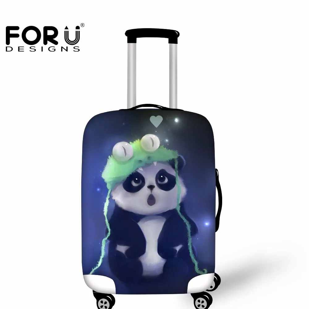 Image FORUDESIGNS Fashion Luggage Rain Protective Cover For 18 30 Inch Case Cute 3D Panda Animal Travel Elastic Suitcase Covers S M L