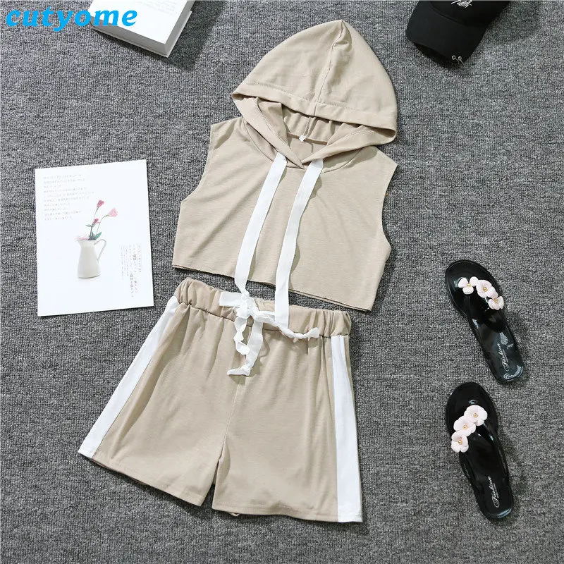 Mommy And Me Summer Sport Mathing Clothing Set Sleeveless Hooded tshirt+Cotton Skirt For Family Mother Daughter Clothes Outfits (19)