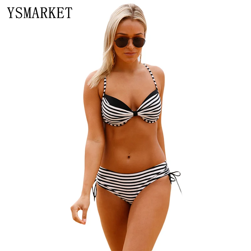 Women Sexy Bikinis Striped Pattern Padded Cups Bikini Bathing Suit Summer Beach Brazilian Swimsuit maillot de bain Q410167
Women Sexy Bikinis Striped Pattern Padded Cups Bikini Bathing Suit Summer Beach Brazilian Swimsuit maillot de bain Q410167