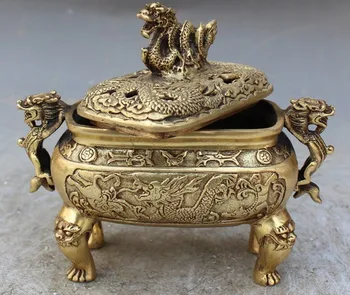 YM 321 15CM Marked Chinese Bronze Dragon Dragons Foo Fu Dog Lion Incense Burner Censer
YM 321 15CM Marked Chinese Bronze Dragon Dragons Foo Fu Dog Lion Incense Burner Censer