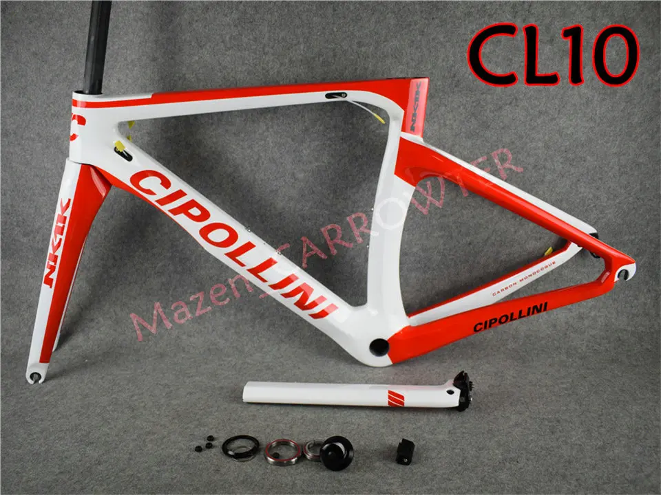 Clearance T1000 3K/1K White-Red MCipollini NK1K carbon road bike frame CARROWTER bicycle frameset with Matte/Glossy for selection 8