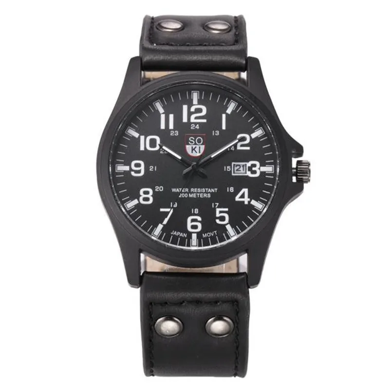 Luxury Men Watches Classic Waterproof Stainless Steel Dial Quartz Watch Mens Sport Leather Strap Wrist Watch Army Clock Gifts `D
Luxury Men Watches Classic Waterproof Stainless Steel Dial Quartz Watch Mens Sport Leather Strap Wrist Watch Army Clock Gifts `D