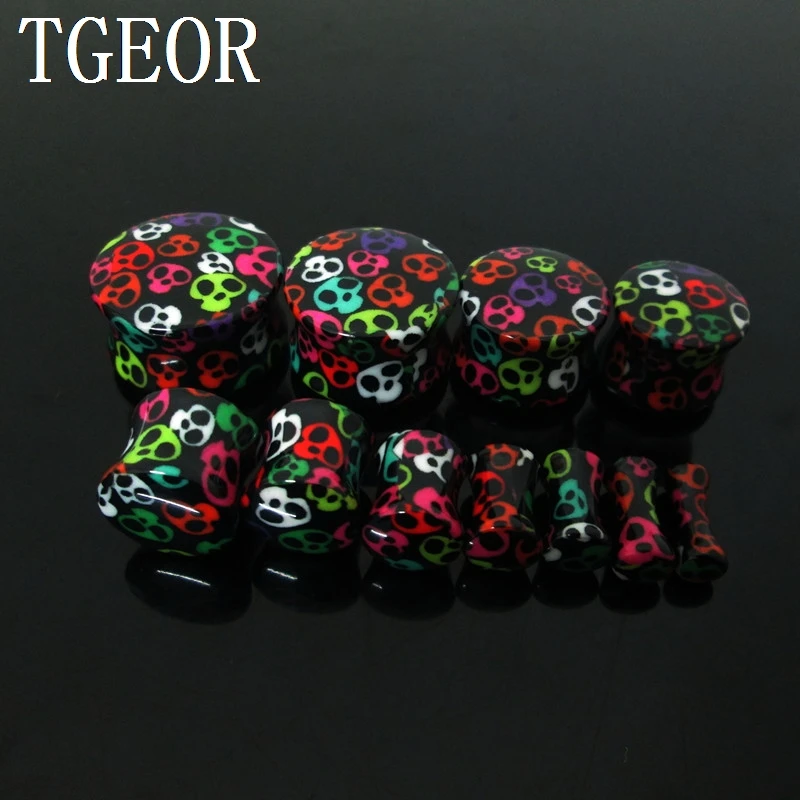 NewLY piercing 1 pair gauges ear expander saddle rainbow skull logo printed acrylic ear plug NICE HOT
NewLY piercing 1 pair gauges ear expander saddle rainbow skull logo printed acrylic ear plug NICE HOT