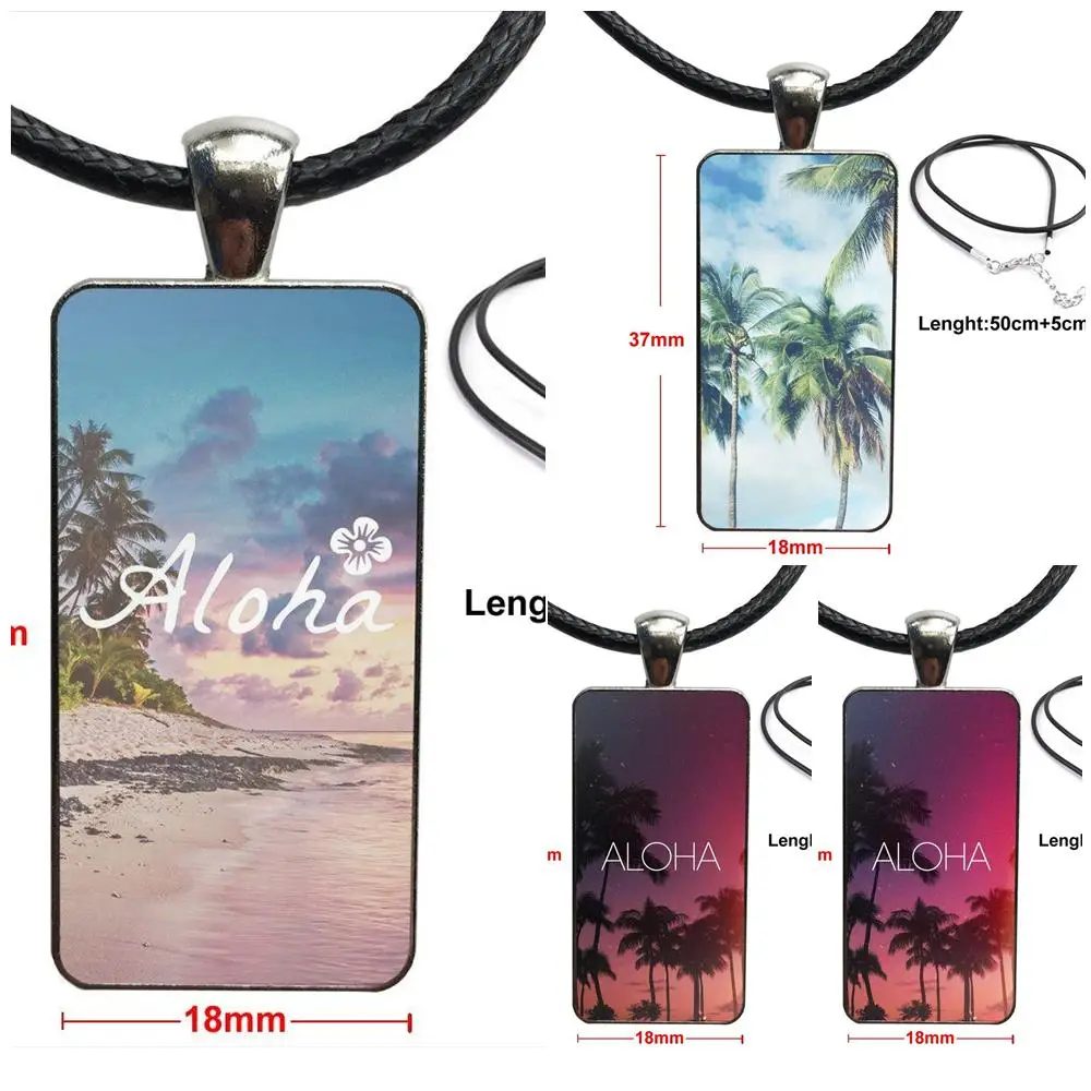 Aloha Palm Trees Unique Design Glass Cabochon Choker Pendant Rectangle Necklace Steel Color Jewelry For Women Girls
Aloha Palm Trees Unique Design Glass Cabochon Choker Pendant Rectangle Necklace Steel Color Jewelry For Women Girls