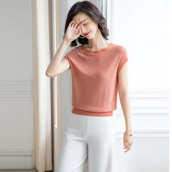 JoursNeige Knitted Pullovers Women 2019 New Summer Sleeveless Ice Silk Stella Filante Jumper Knitwear Thin Pull Femme Sweaters
JoursNeige Knitted Pullovers Women 2019 New Summer Sleeveless Ice Silk Stella Filante Jumper Knitwear Thin Pull Femme Sweaters