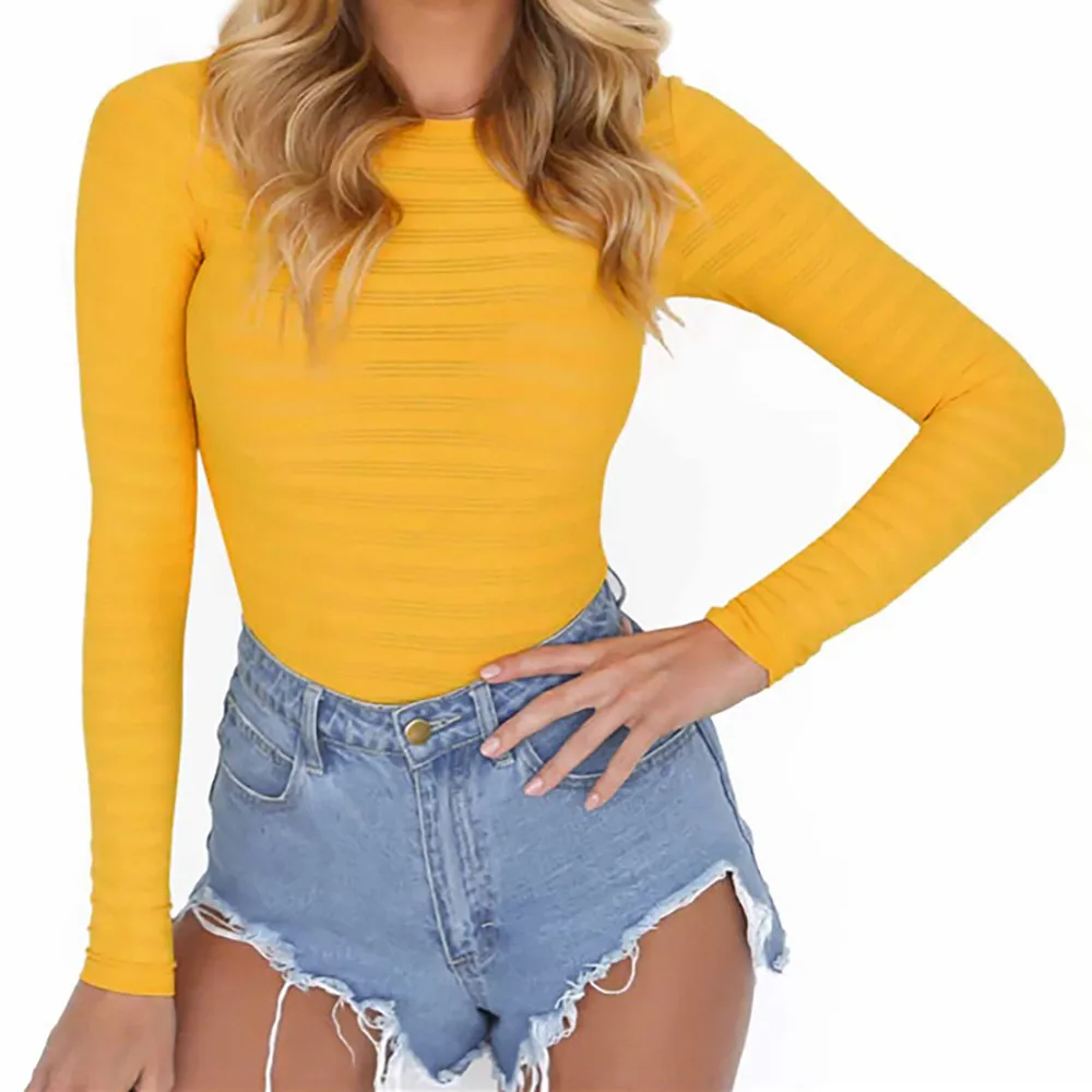 Spring Autumn New Fashion Women Solid Color Long Sleeve O-Neck Body Jumpsuit Slim Fit Body Sexy Bodycon Bodysuits
Spring Autumn New Fashion Women Solid Color Long Sleeve O-Neck Body Jumpsuit Slim Fit Body Sexy Bodycon Bodysuits