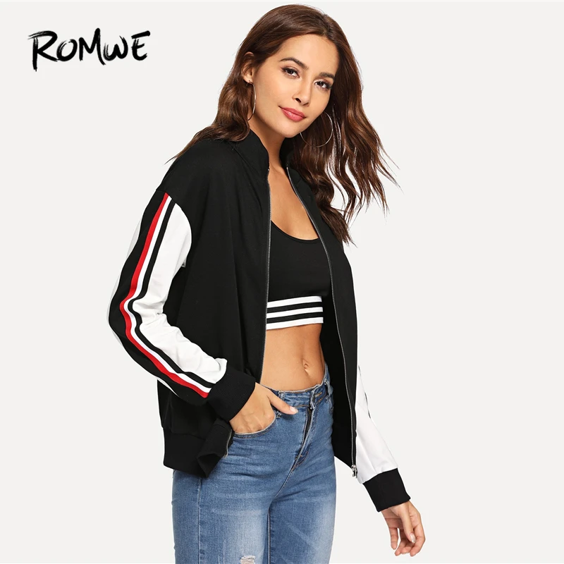 ROMWE Zip Up Color-Block Sweatshirt Ducky Female Zipper Spring Coats And Jackets Women 2019 Chic Black Stand Collar Jacket
ROMWE Zip Up Color-Block Sweatshirt Ducky Female Zipper Spring Coats And Jackets Women 2019 Chic Black Stand Collar Jacket